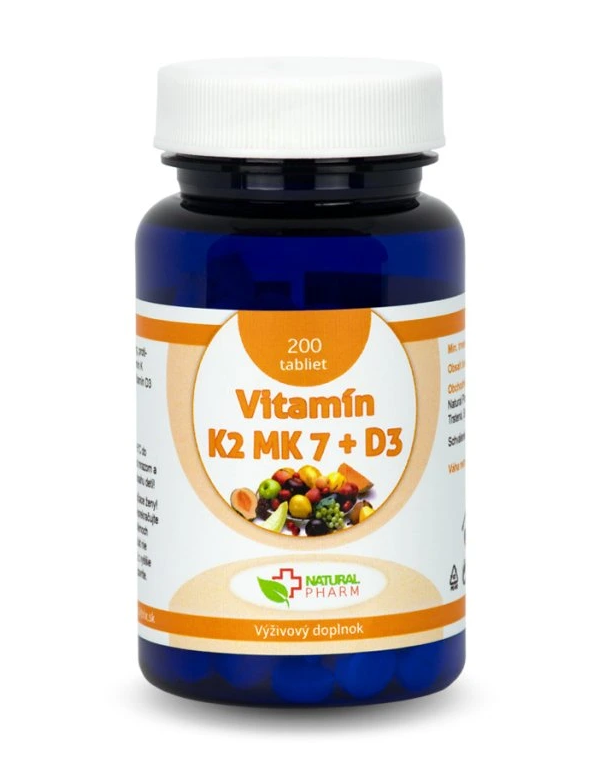 Natural Pharm Vitamín K2 MK-7 + D3 tablety 200 ks