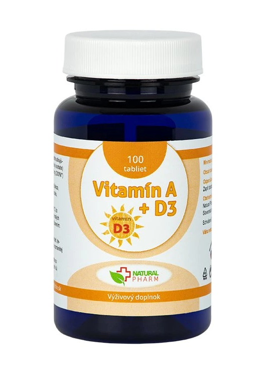 Natural Pharm Vitamín A + D3 tablety 100 ks