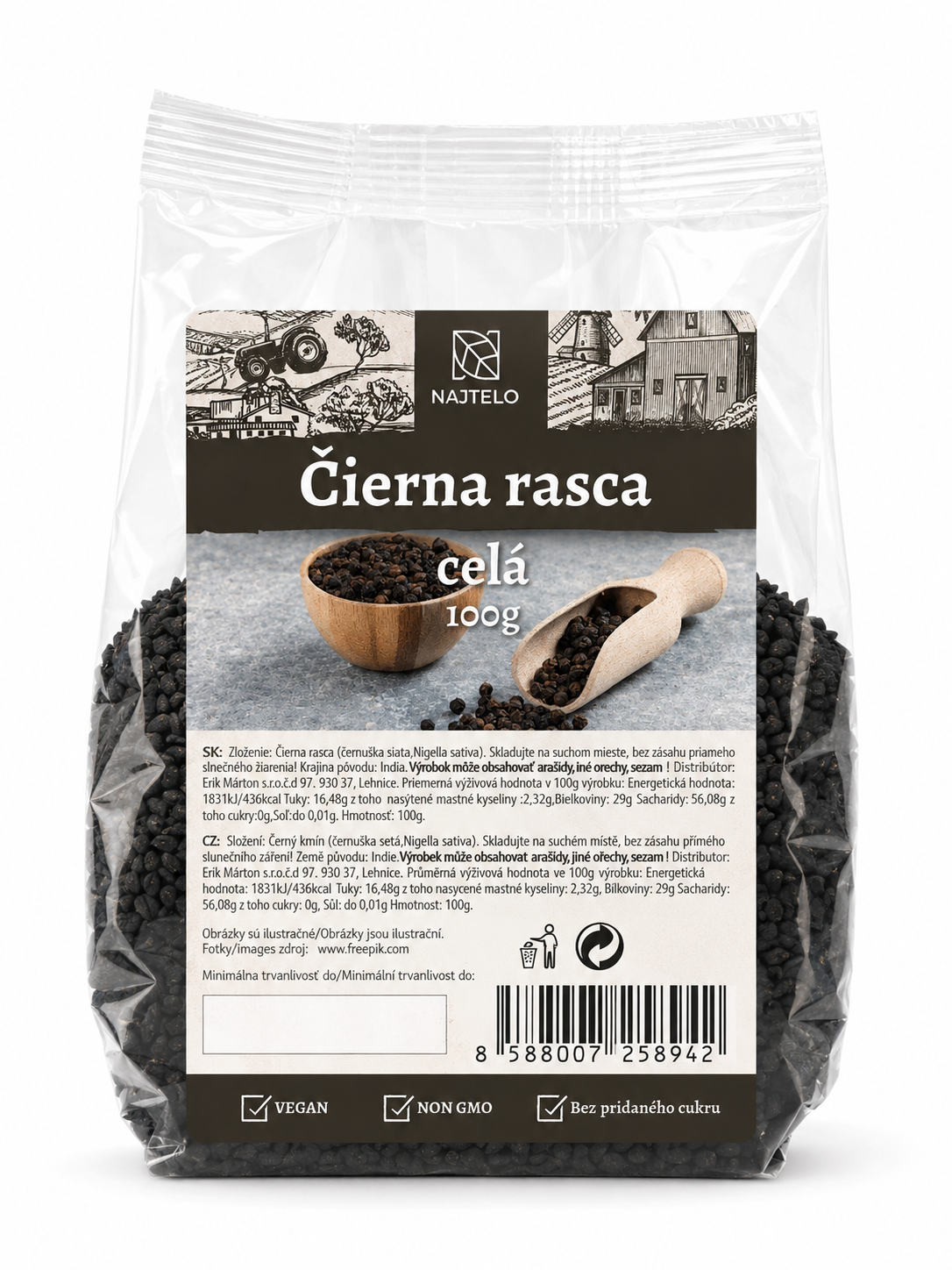 Najtelo Nigella čierna rasca 100 g