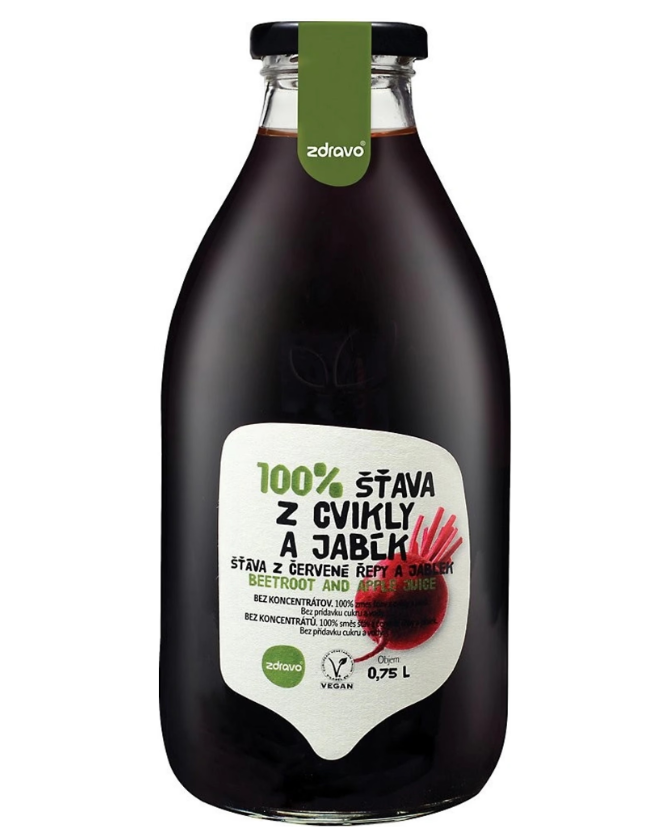 Zdravo 100% cviklovo-jablková šťava 0,75 l