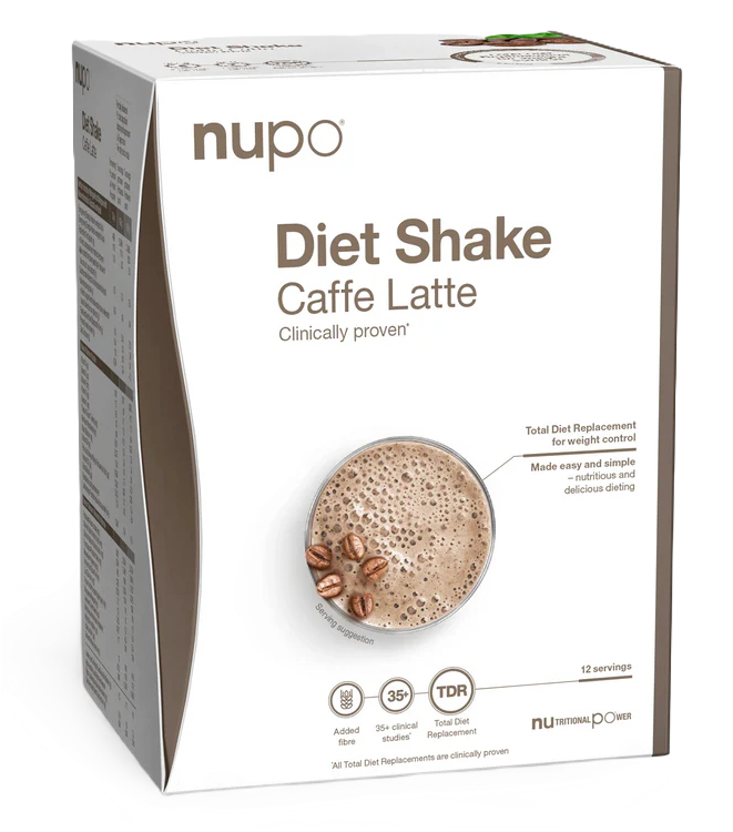 NUPO Diétny nápoj Caffe latte v prášku 12 vrecúšok x 32 g (384 g)