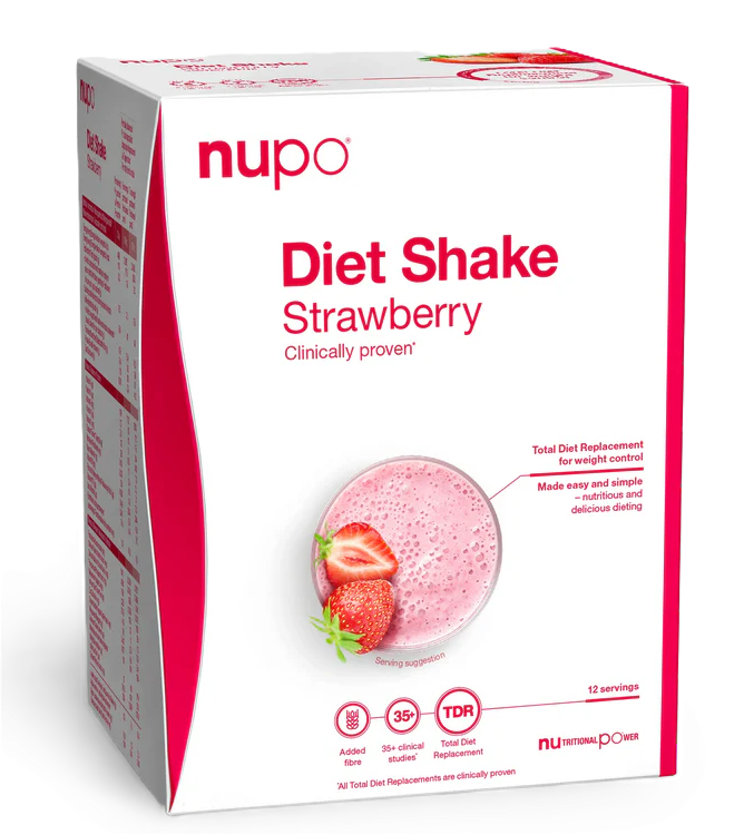 NUPO Diétny nápoj Jahoda v prášku 12 vrecúšok x 32 g (384 g)