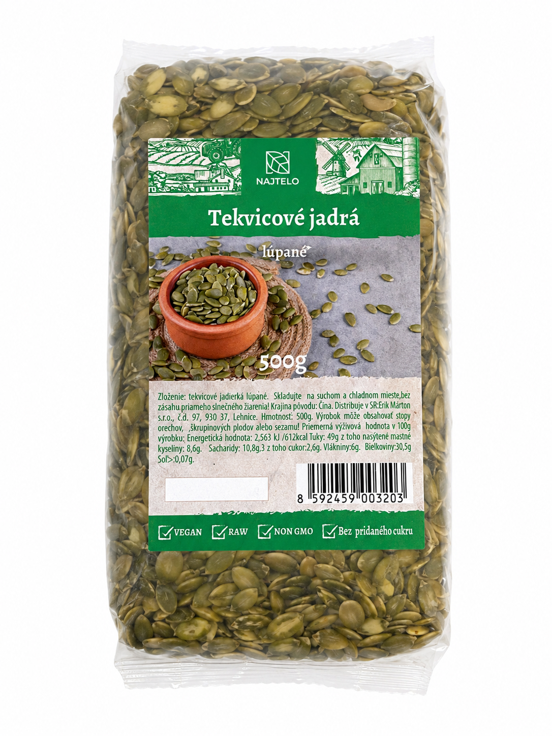 Najtelo Tekvicové semená lúpané nesolené 500 g