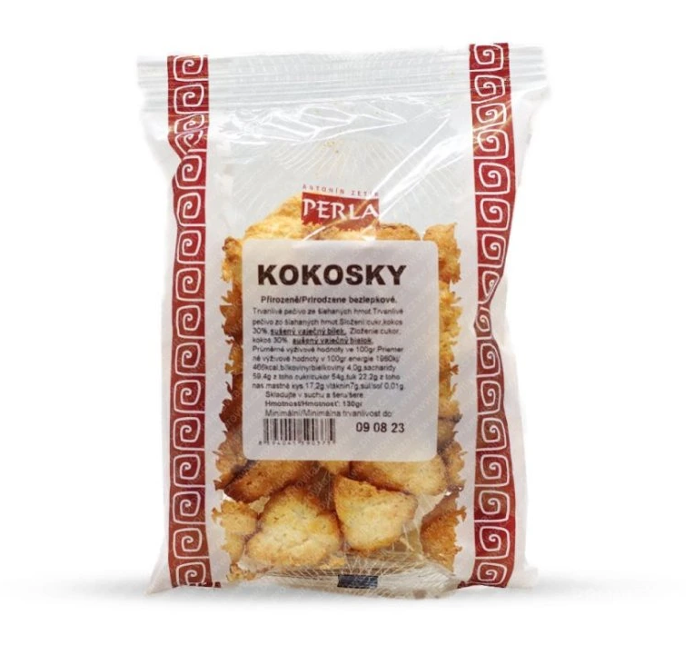 Kokosky bez repného cukru 130g Perla