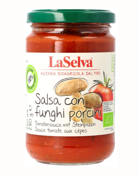 Paradajková omáčka s hríbami 280g BIO La Selva