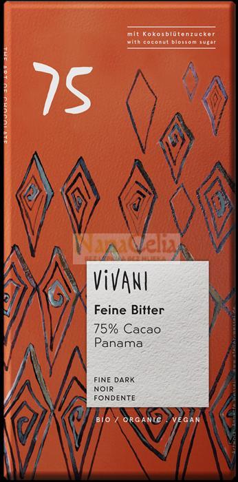 Vivani horká čokoláda 75% Panama 80g BIO