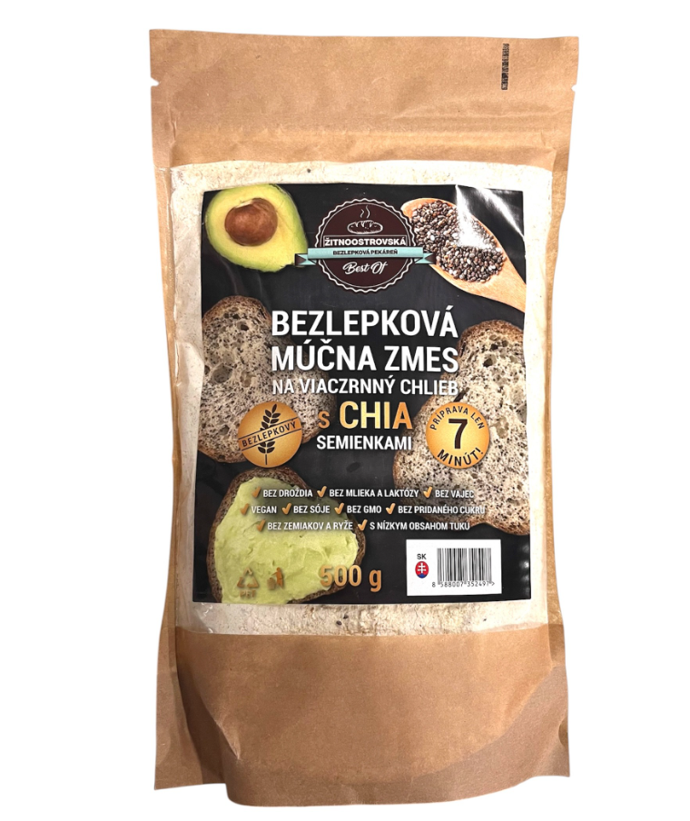 Najtelo bezlepková múčna zmes na chlieb s CHIA semienkami 500g