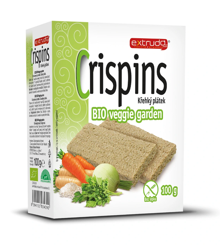 Extrudo Crispins krehký plátok Veggie Garden BIO 100g