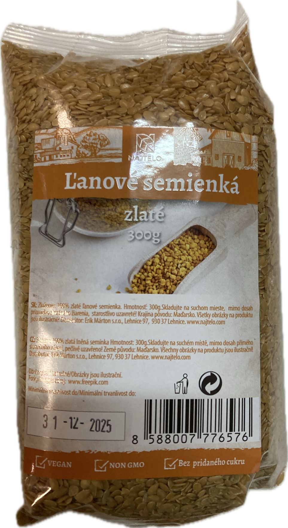 Ľanové semienka zlaté 300g Najtelo