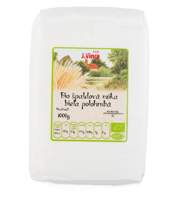 J. Vince Špaldová múka biela polohrubá BIO 1kg