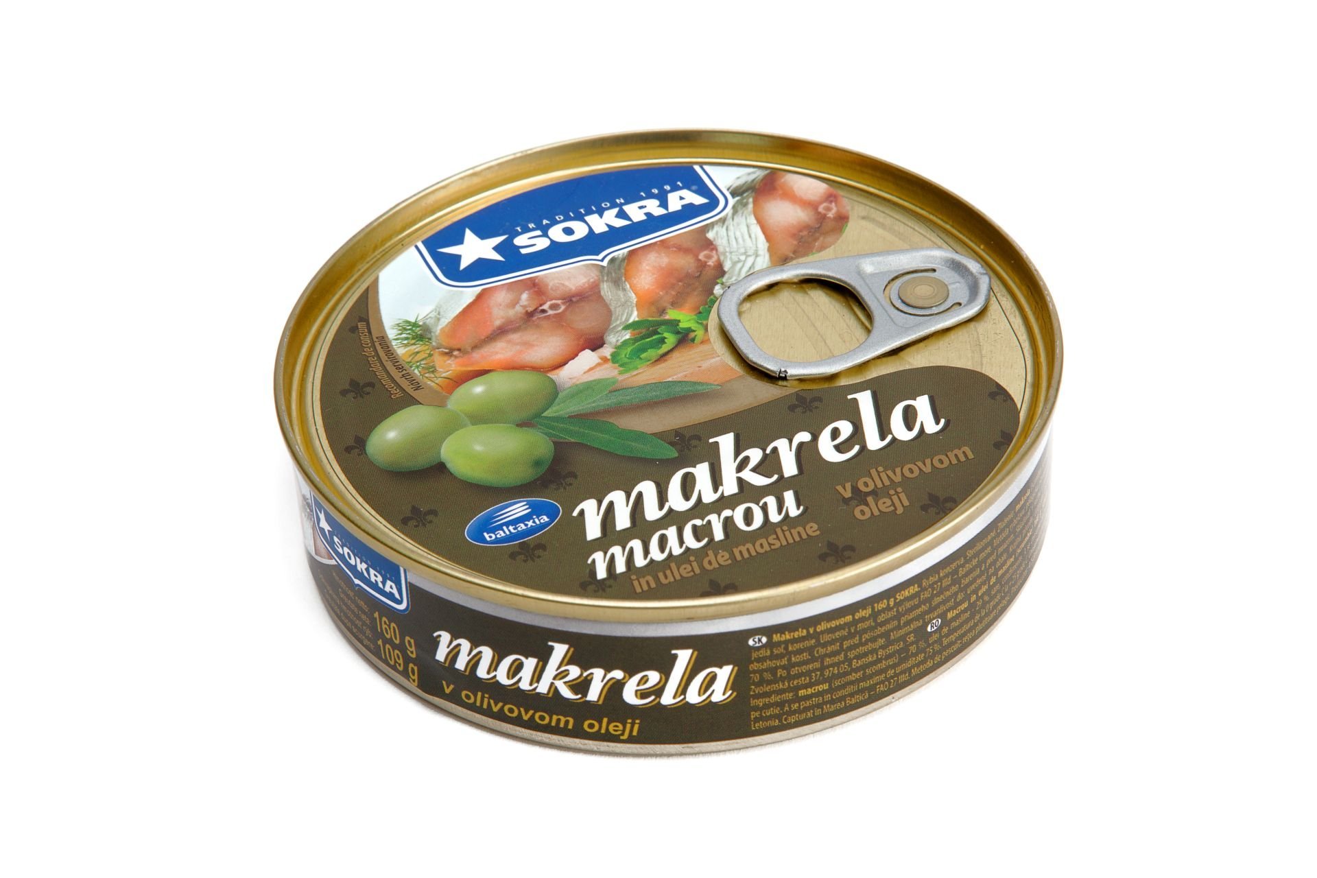 Sokra Makrela 160g - Makrela v olivovom oleji