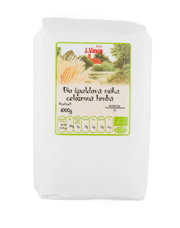 Vince BIO Špaldová celozrnná múka hrubá 1kg