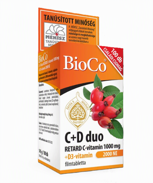 BioCo C+D duo RETARD C-vitamín 1000 mg + D3-vitamín 2000 IU 100 tabliet