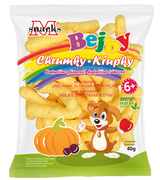 BEJBY kukuričné chrumky Jablko-Slivka-Tekvica 40g