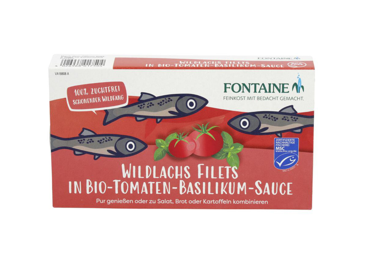 Fontaine filet z divokého lososa v BIO paradajkovo-bazalkovej omáčke 200g