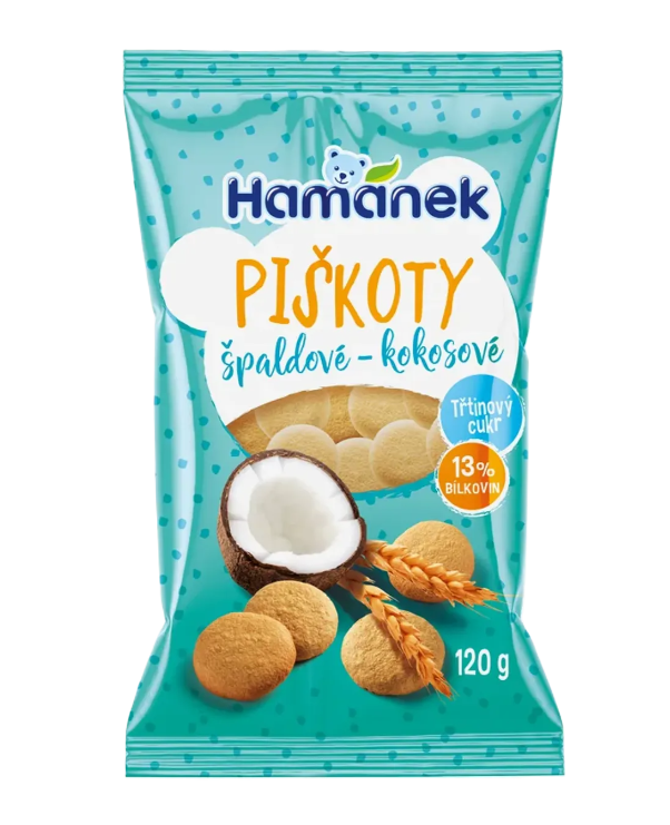 Hamánek špaldové piškóty s kokosom 120g
