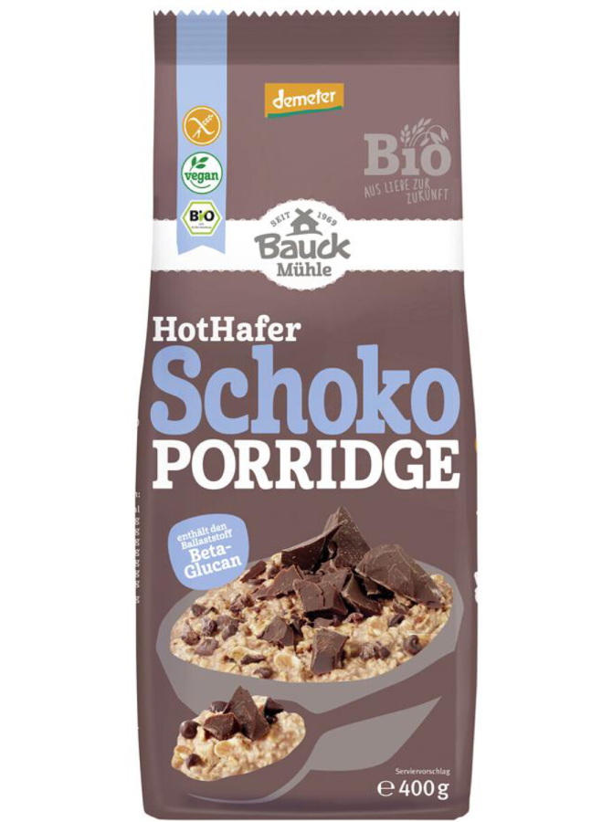 Bauckhof ovsená kaša s čokoládou bezlepková bio demeter 400g