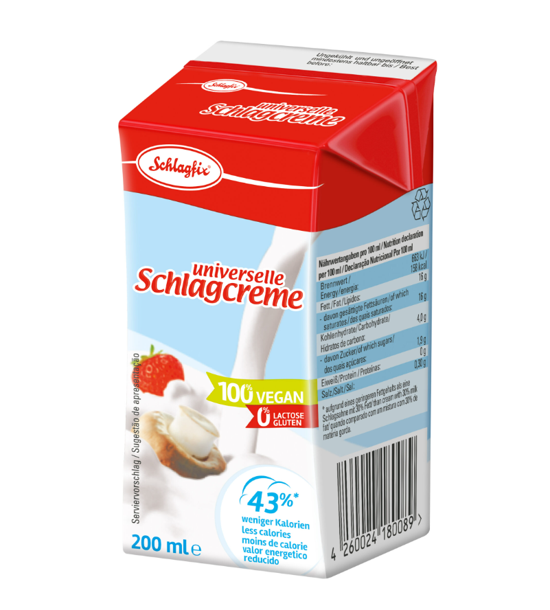 Schlagfix Rastlinná smotana na šľahanie 43% 200 ml