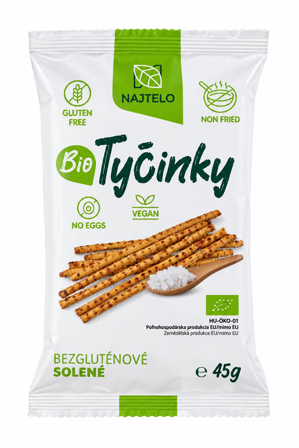 Najtelo BIO bezlepkové slané tyčinky s dekor soľou 45g