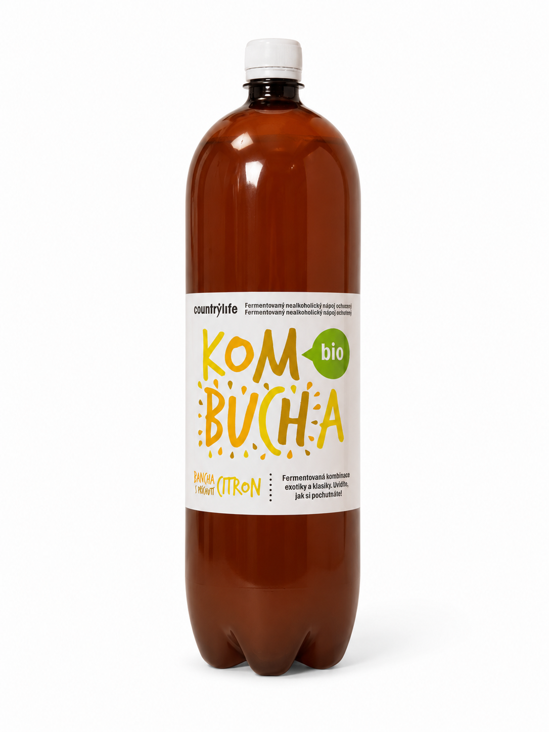 Country Life Kombucha bancha s príchuťou citrónu Bio 2 l