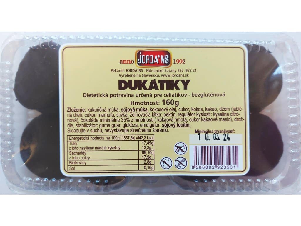 Jordans Dukátiky bezgluténové 160g