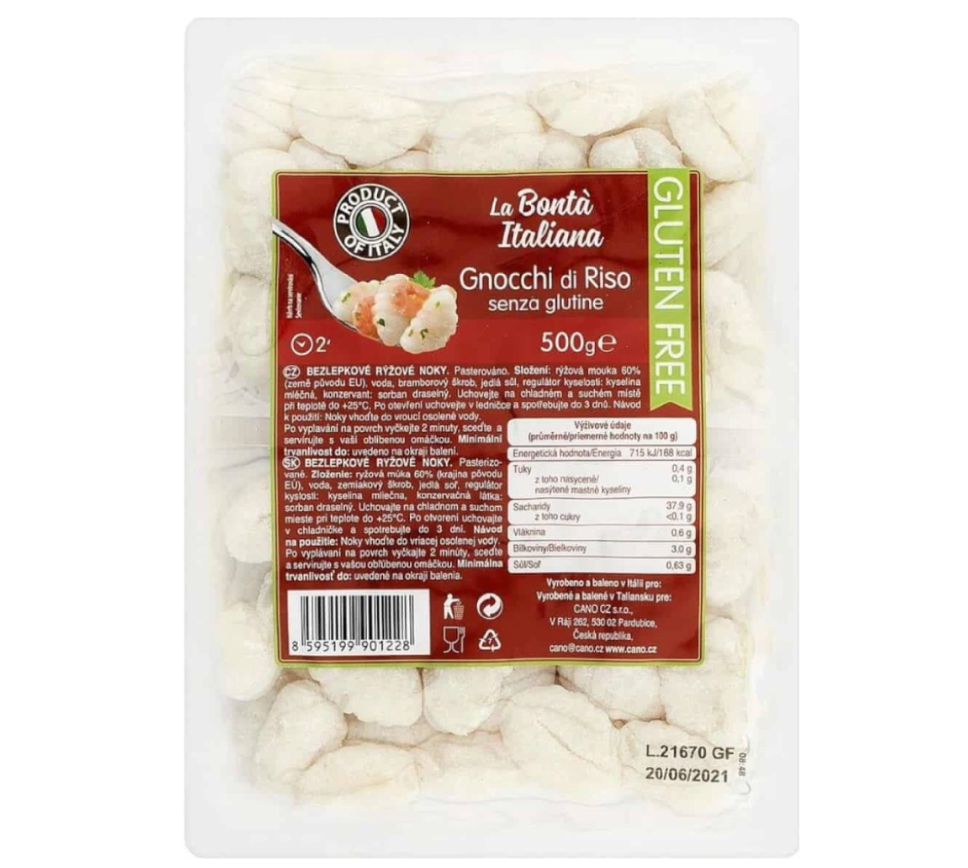 La bontá italiana ryžové gnocchi 500 g