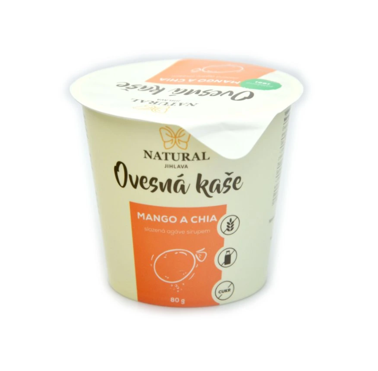 NATURAL JIHLAVA Ovsená kaša mango s chia bez lepku natural 80 g