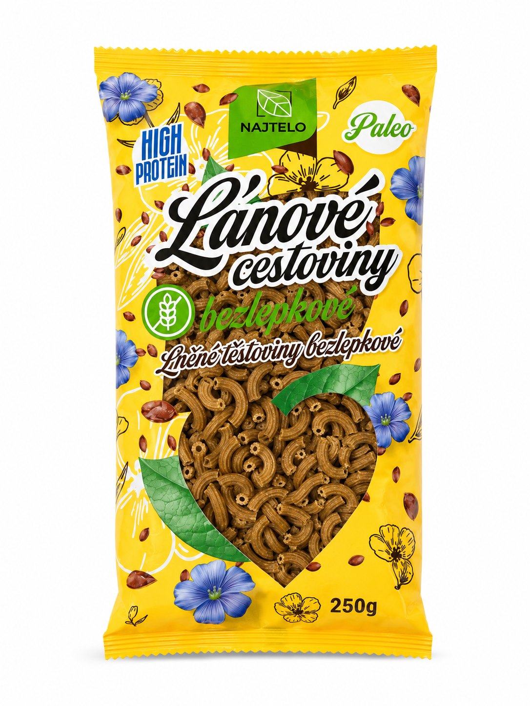 Najtelo žlté ľanové cestoviny kolienká 250g
