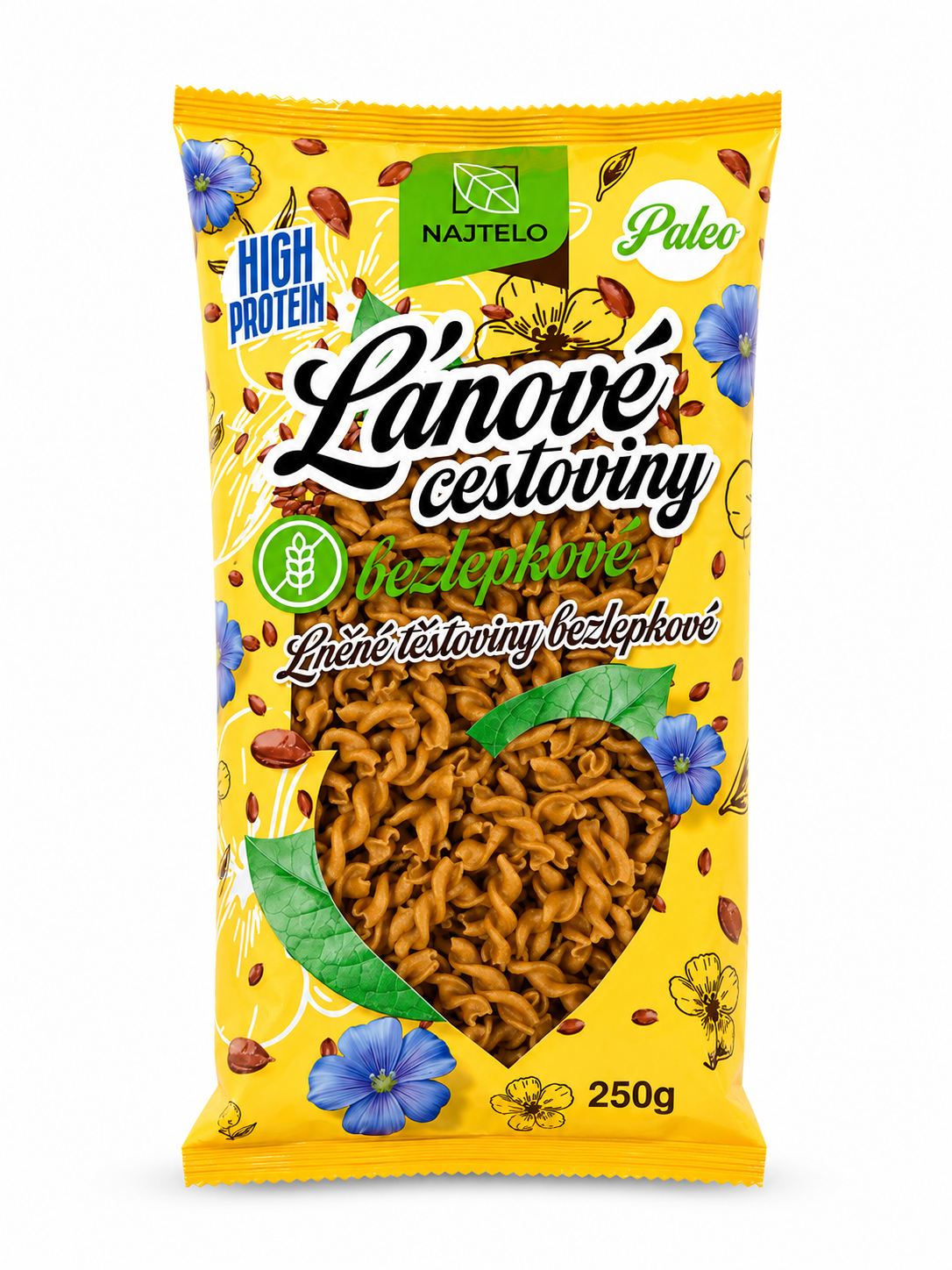 Najtelo žlté ľanové cestoviny vretená 250g