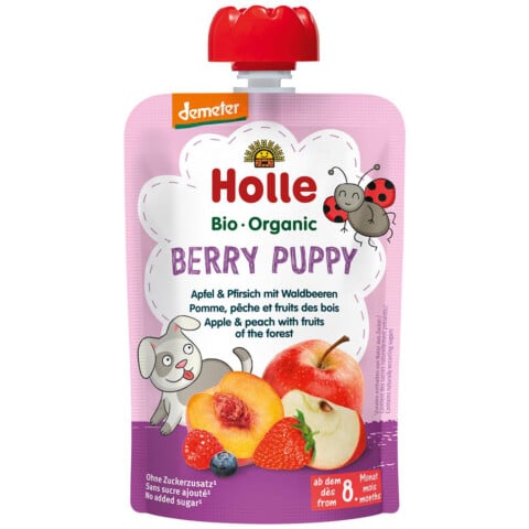 Holle Pyré Berry puppy Jablko, broskyňa s lesnými plodmi BIO 100 g