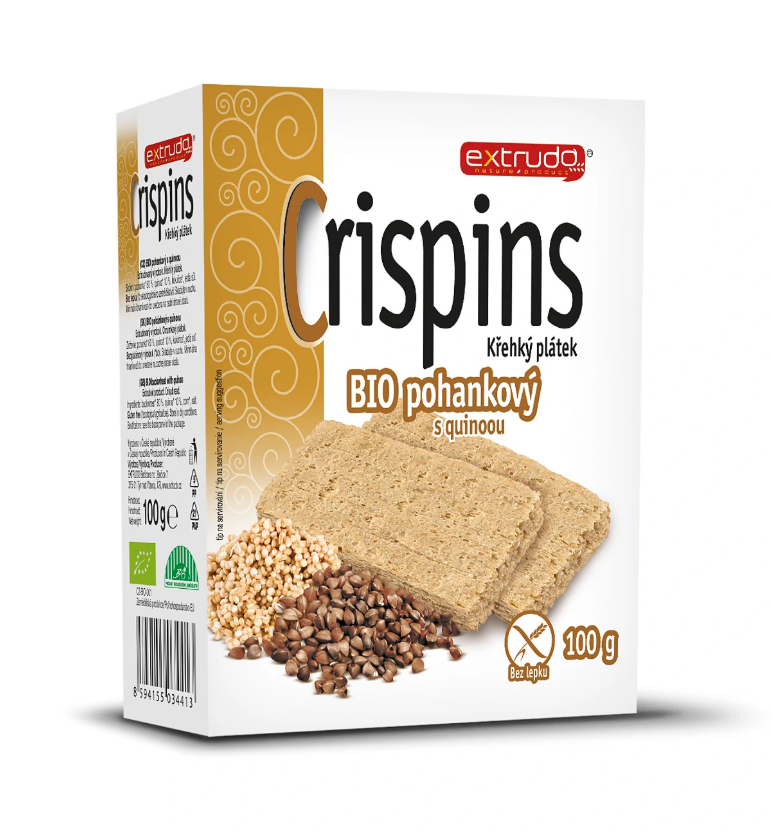 Extrudo Crispins krehký plátok pohánkový s quinoou BIO 100g