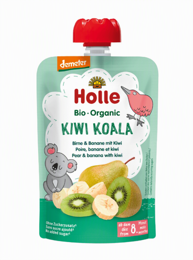 HOLLE Kiwi Koala Bio pyré hruška banán kiwi 8+100 g