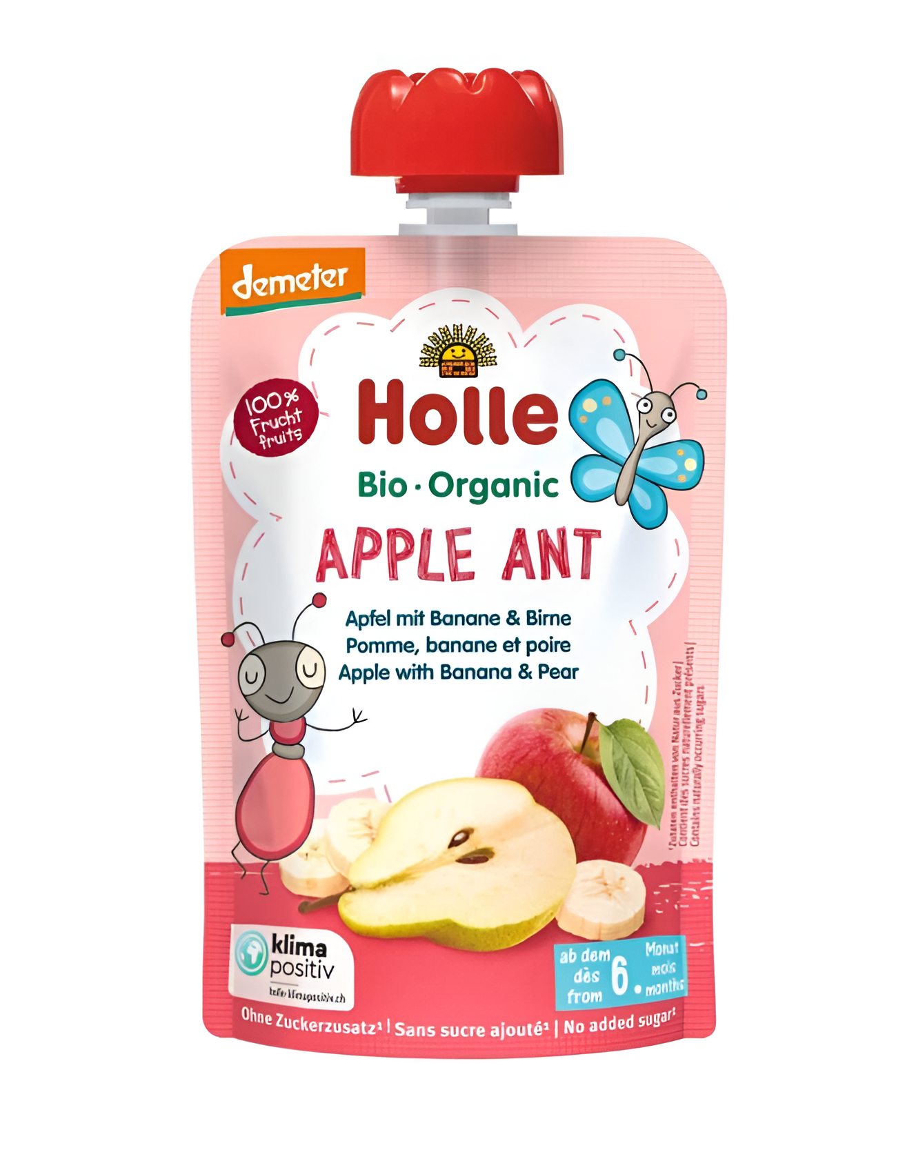HOLLE Apple Ant Bio pyré jablko banán hruška 100 g