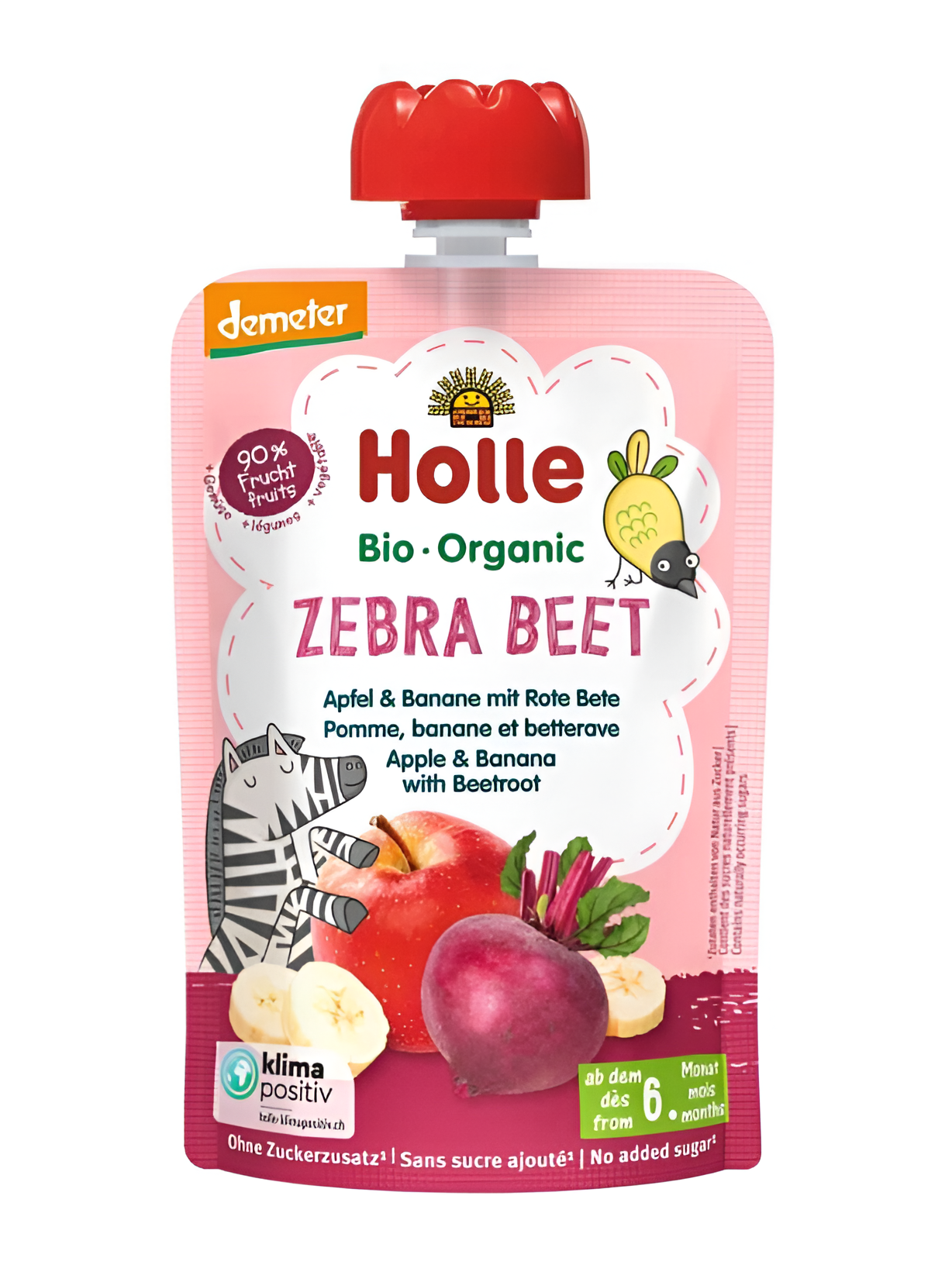 HOLLE Zebra Beet Bio pyré jablko banán a červená repa 100 g