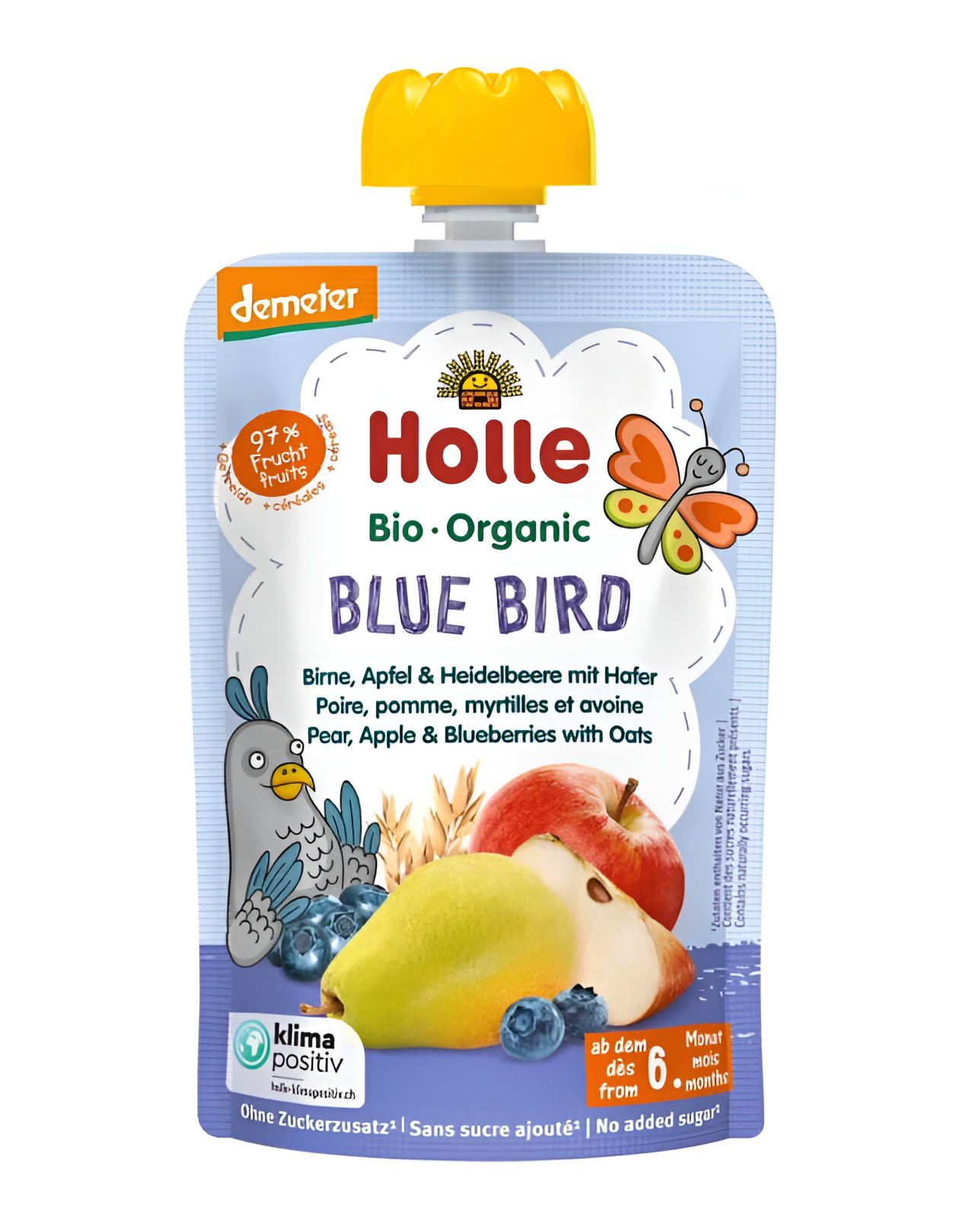 HOLLE Blue Bird BIO hruška jablko čučoriedky a vločky 100 g