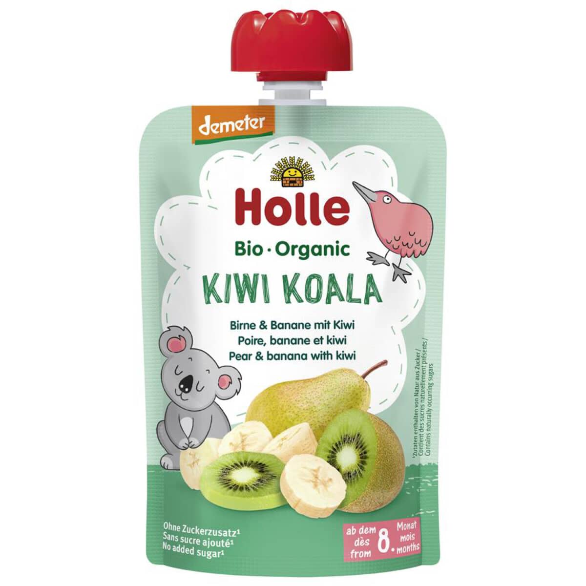HOLLE Kiwi Koala Bio pyré hruška banán kiwi 8+100 g