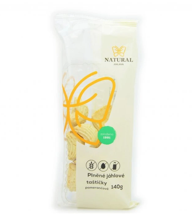 Natural Jihlava Sušienky plnené jáhlové taštičky pomarančové bez lepku mlieka a vajec 140 g