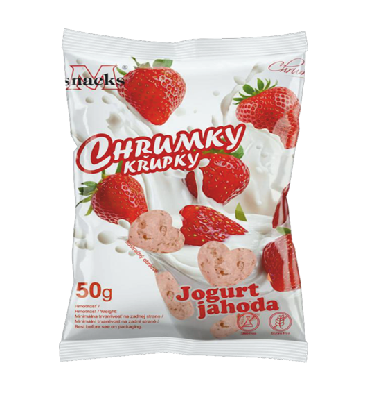 Msnacks Chrumky Srdiečka jogurt-jahoda 50g