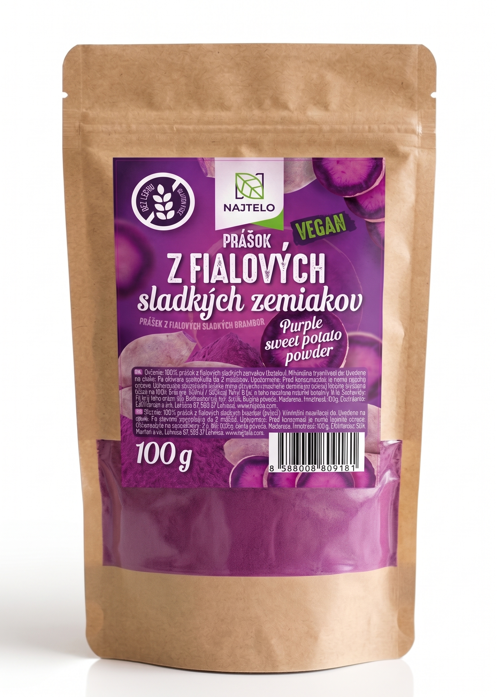 Prasok z fialovych sladkych zemiakov 100g Najtelo