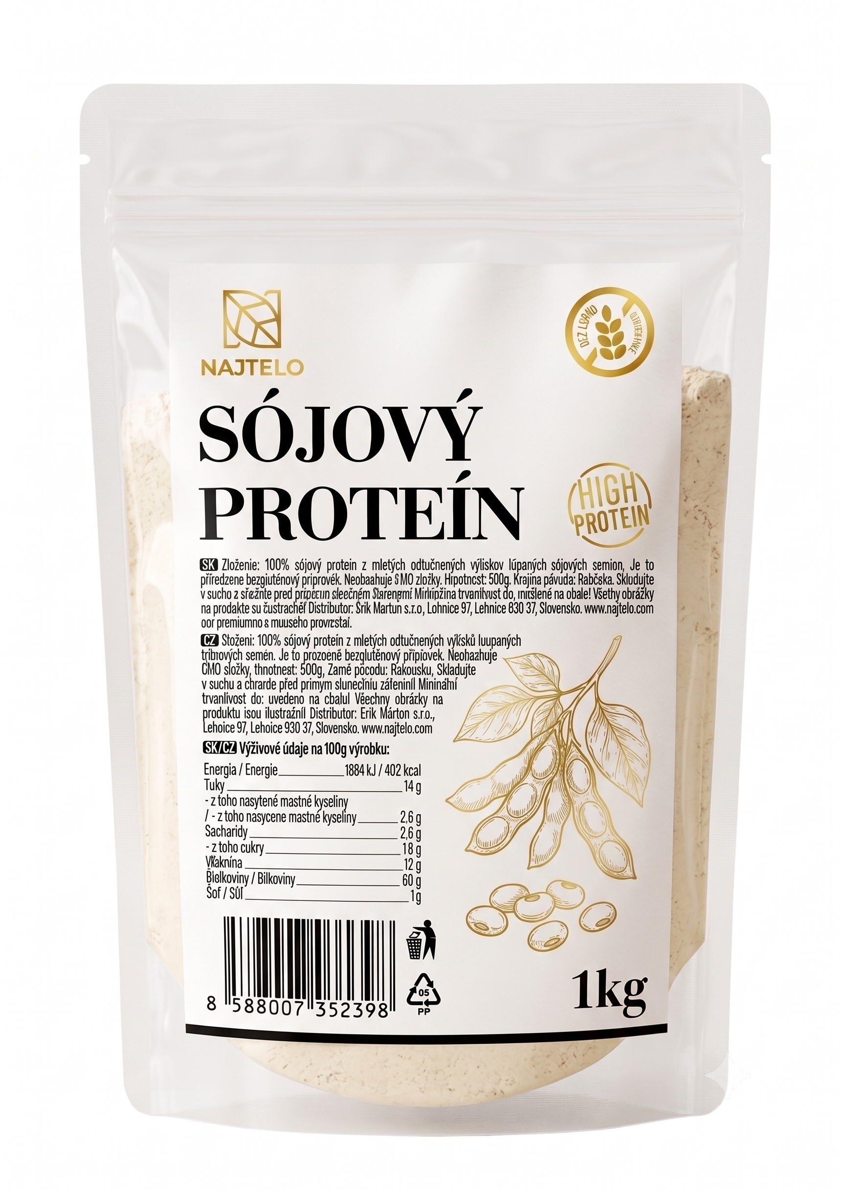 Najtelo sójový proteín 90% 1000g