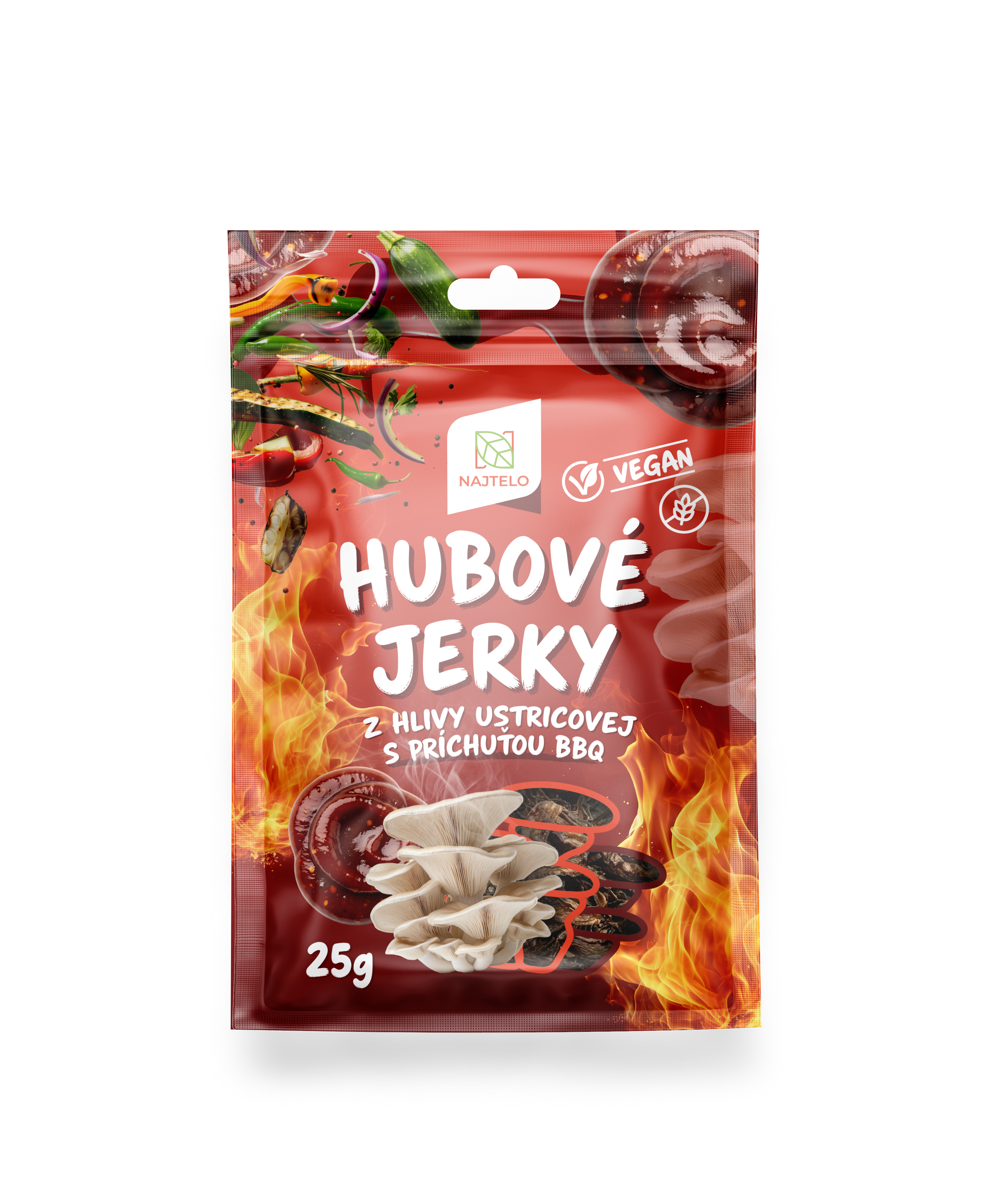 Najtelo Hubové jerky z hlivy ustricovej s príchuťou BBQ 25g